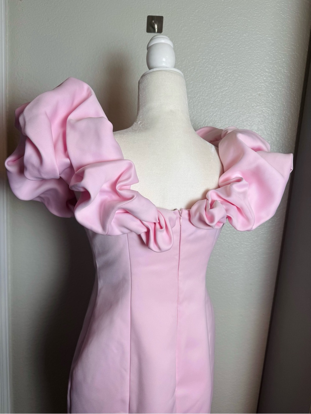 Pink Ruffled Off Shoulder Mini Dress - Picture 7 of 11